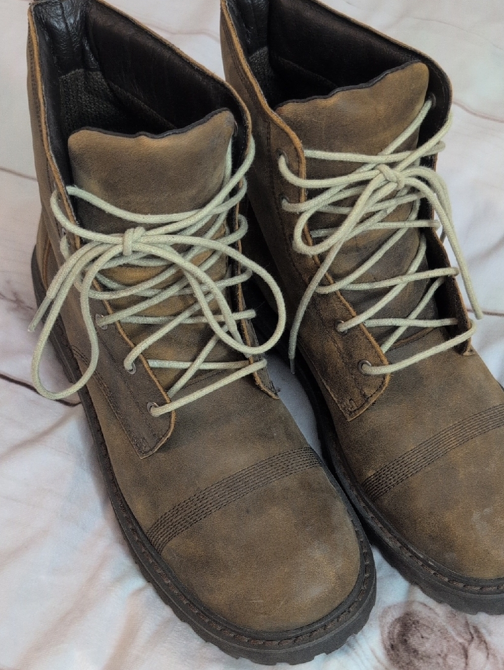 Bed Stu Men's Brown Leather Lace-Up Leather Boots size 12 Dress Up Or Casual